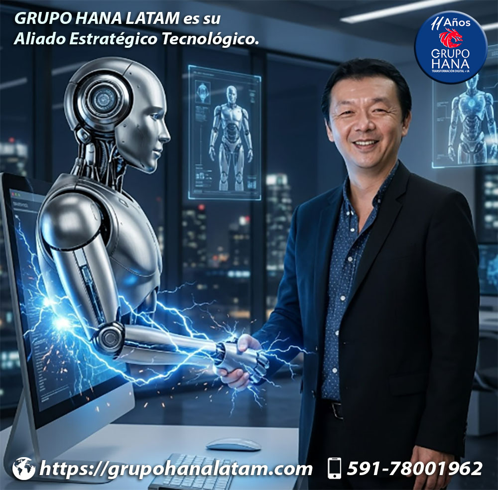 Grupo Hana Latam Julio Chai estrechando una mano robótica 2026 copia