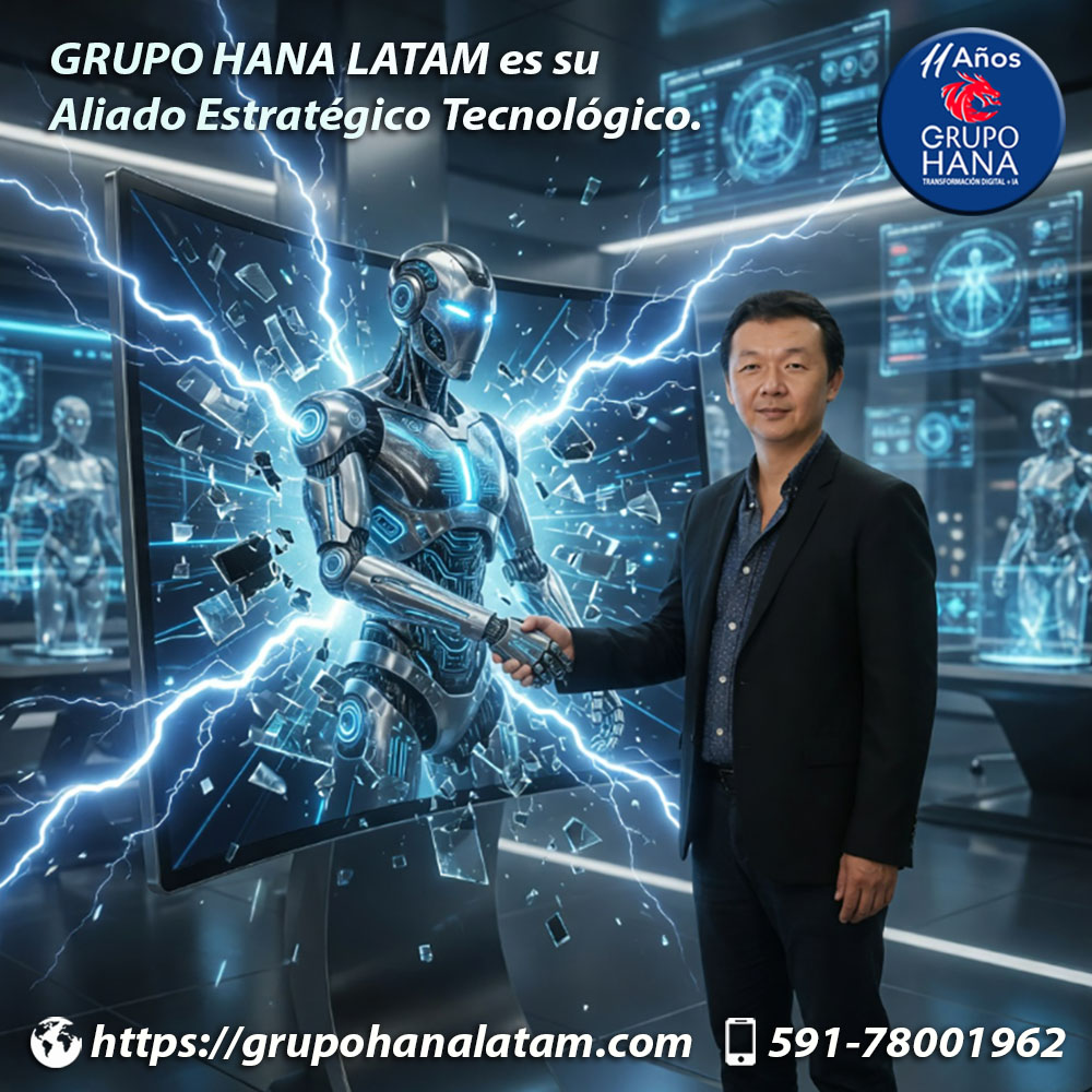 Grupo Hana Latam estrechando una mano robótica dos copia